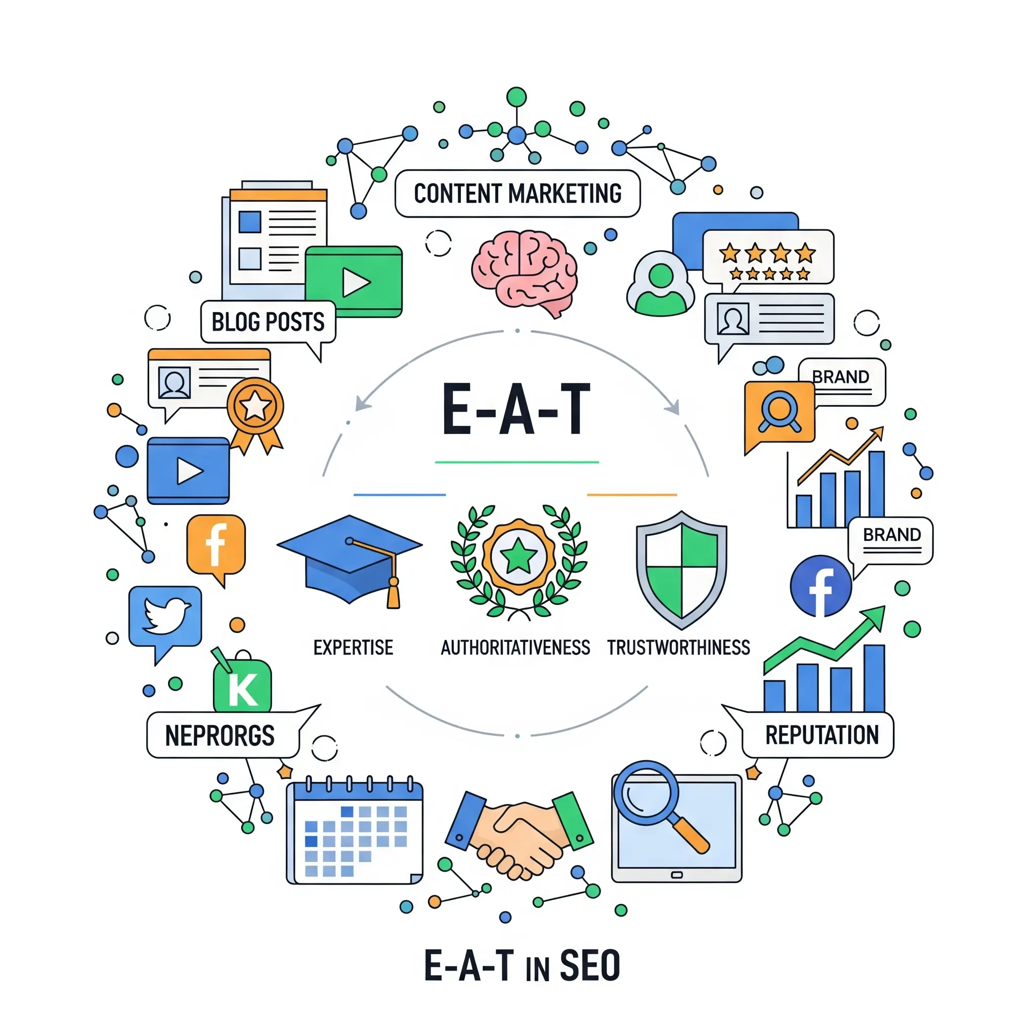 Minh họa các yếu tố E-E-A-T trong SEO
