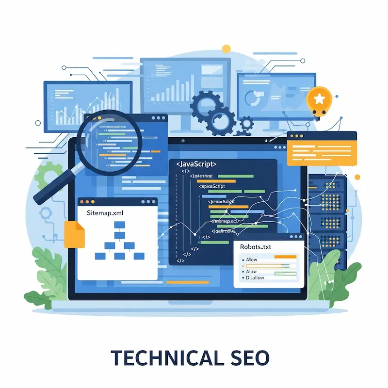 Technical SEO checklist cover for website optimization