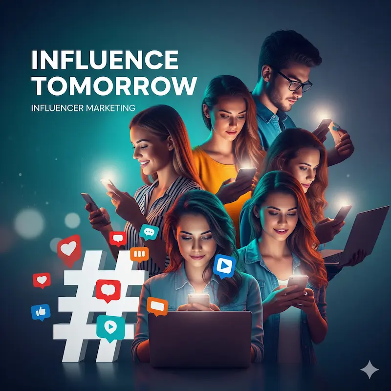 Influencer marketing cover image showing social media promotion