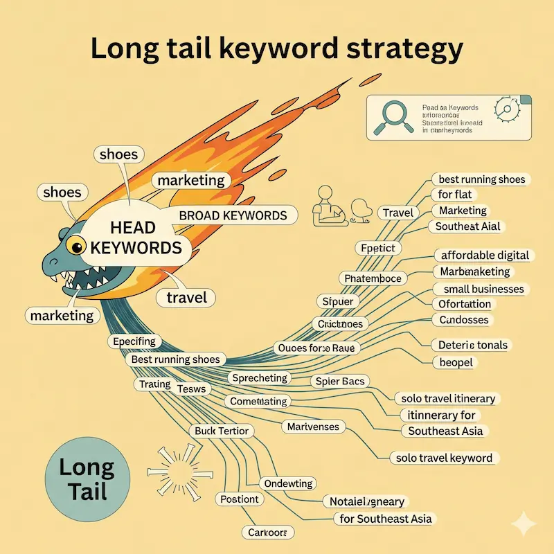 Long-tail keyword strategy for low budget campaigns