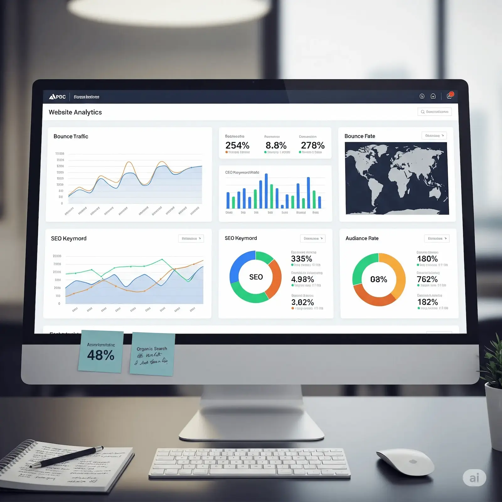 Bảng điều khiển phân tích hiệu suất SEO của website