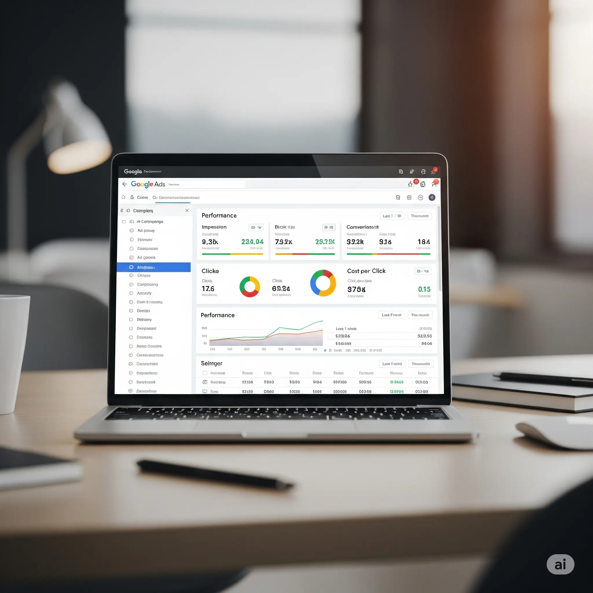 Giao diện quản lý Google Ads