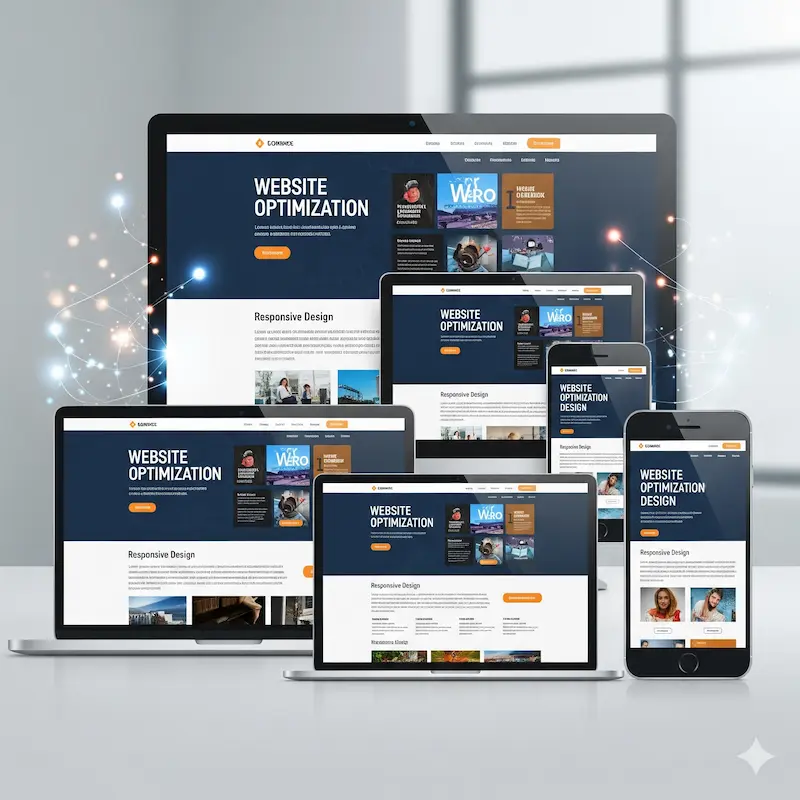 Responsive web design adapting to different devices