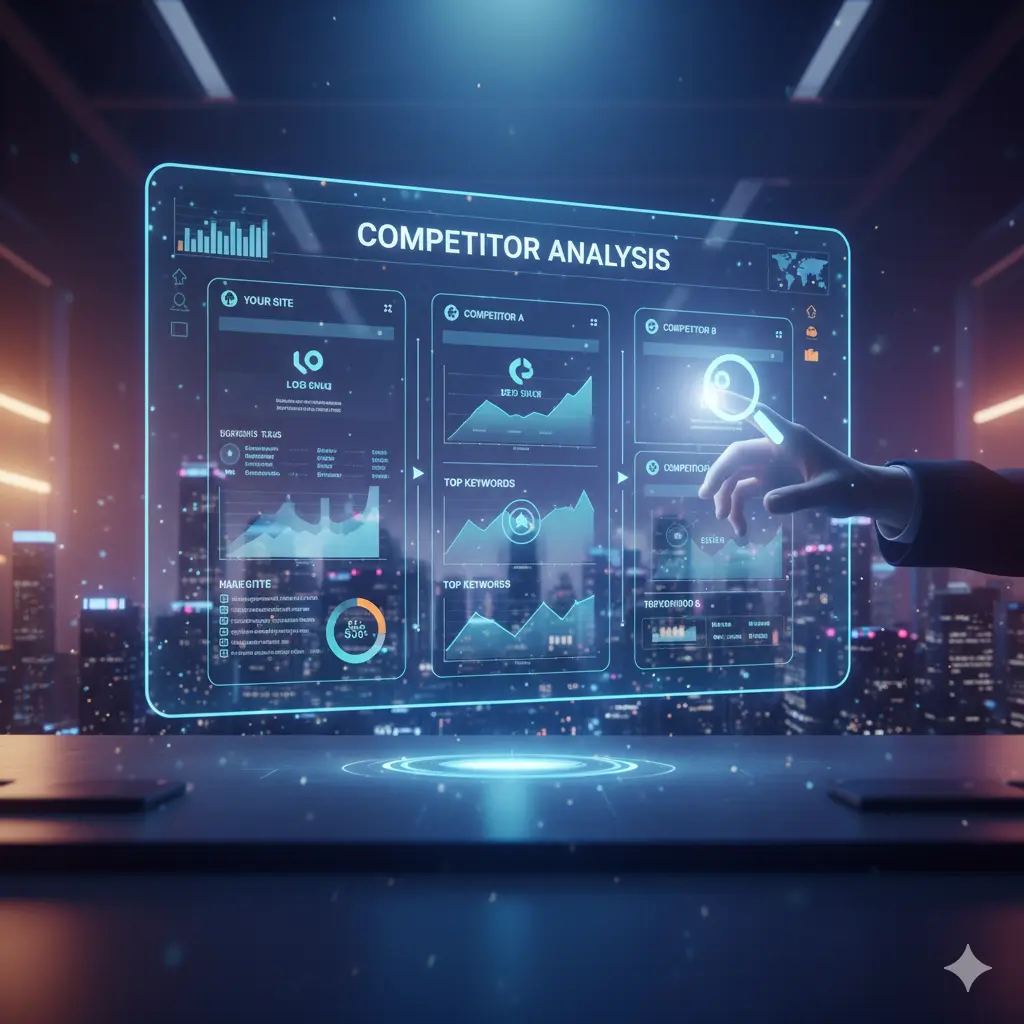 Screenshot of an Ahrefs or SEMrush interface for SEO Competitor Analysis