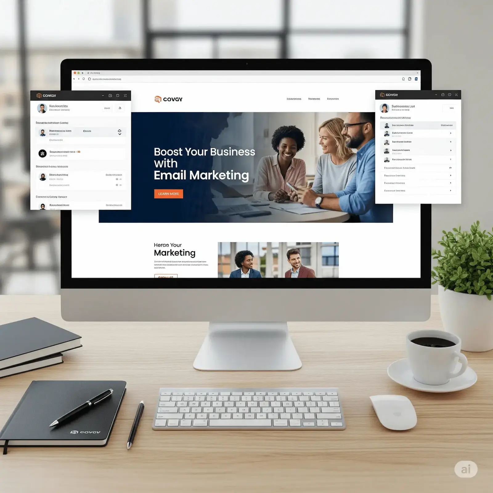 Thiết kế chiến dịch email marketing trên màn hình máy tính