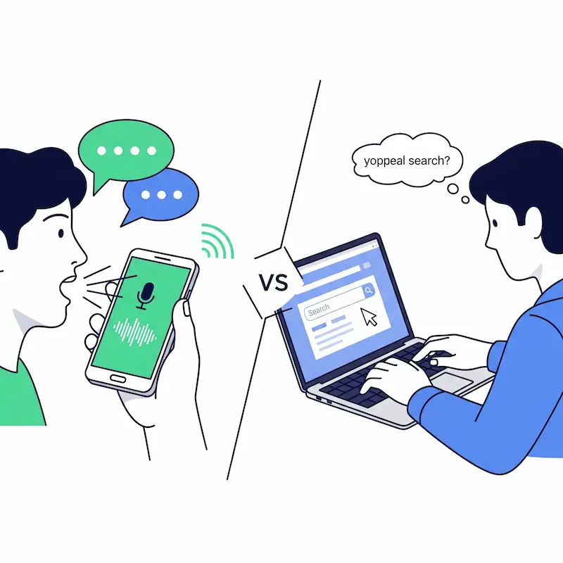 So sánh tìm kiếm bằng giọng nói và tìm kiếm truyền thống